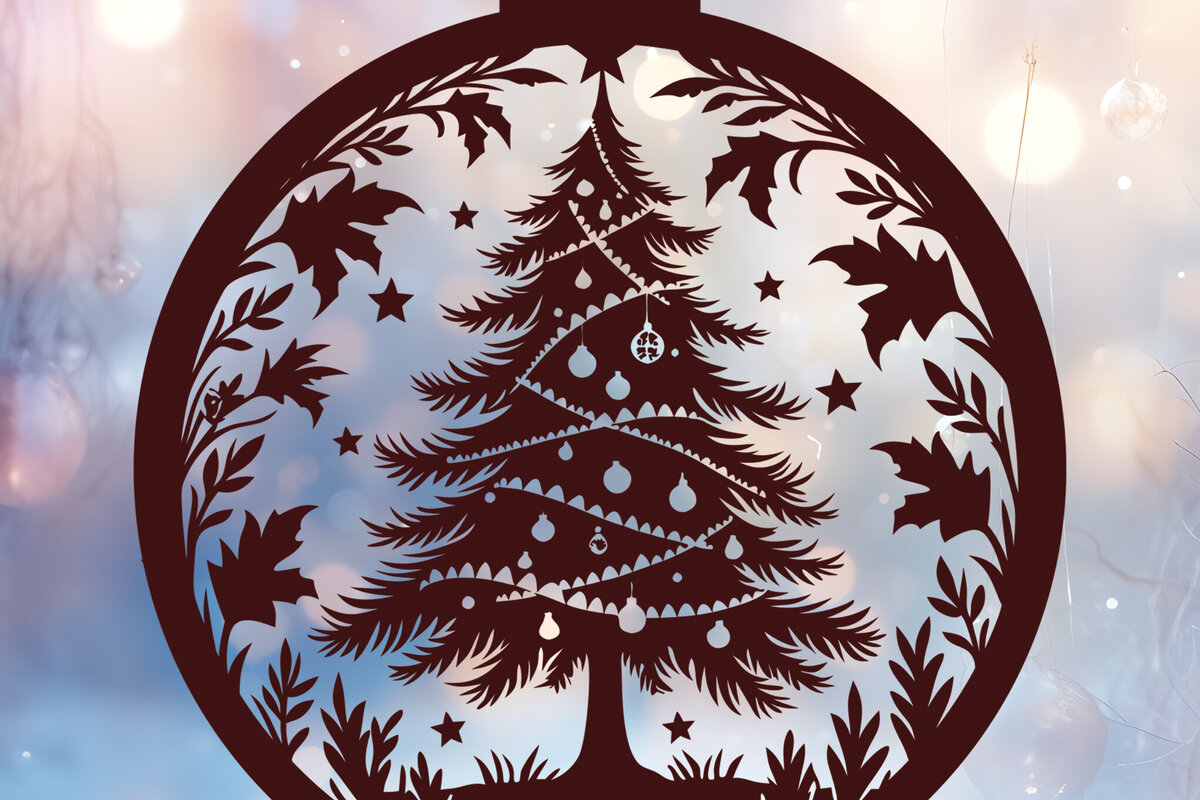 Σετ των 2 Intra απο ξύλο plywood  Χρώμα wenge 3mm-4mm πάχος - Στολίδι Χριστουγεννιάτικου Δέντρου 43 Δίασταση 6x6 cm INTRAFABR-102173076