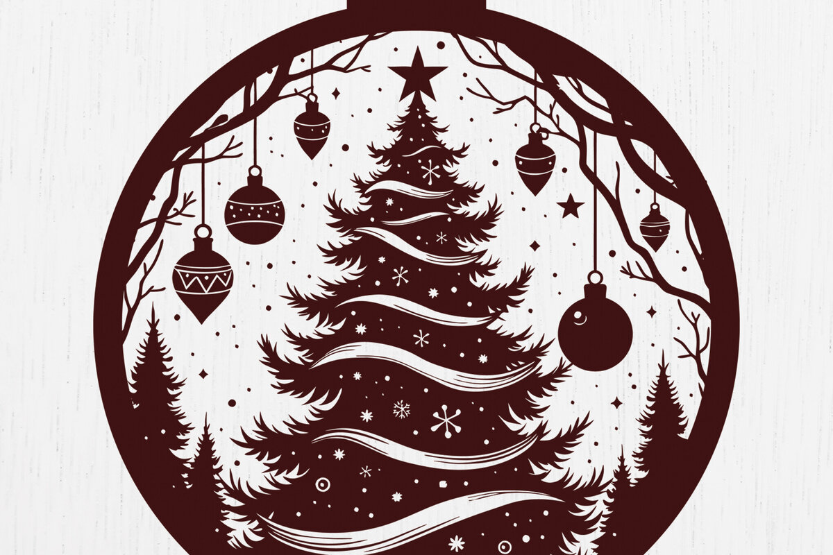 Σετ των 2 Intra απο ξύλο plywood  Χρώμα wenge 3mm-4mm πάχος - Στολίδι Χριστουγεννιάτικου Δέντρου 44 Δίασταση 6x6 cm INTRAFABR-73599434