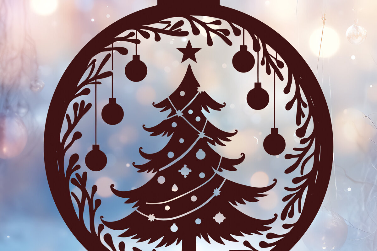 Σετ των 2 Intra απο ξύλο plywood  Χρώμα wenge 3mm-4mm πάχος - Στολίδι Χριστουγεννιάτικου Δέντρου 46 Δίασταση 6x6 cm INTRAFABR-75700815