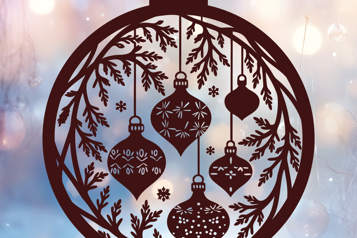 Σετ των 2 Intra απο ξύλο plywood  Χρώμα wenge 3mm-4mm πάχος - Στολίδι Χριστουγεννιάτικου Δέντρου 51 Δίασταση 6x6 cm INTRAFABR-106070937