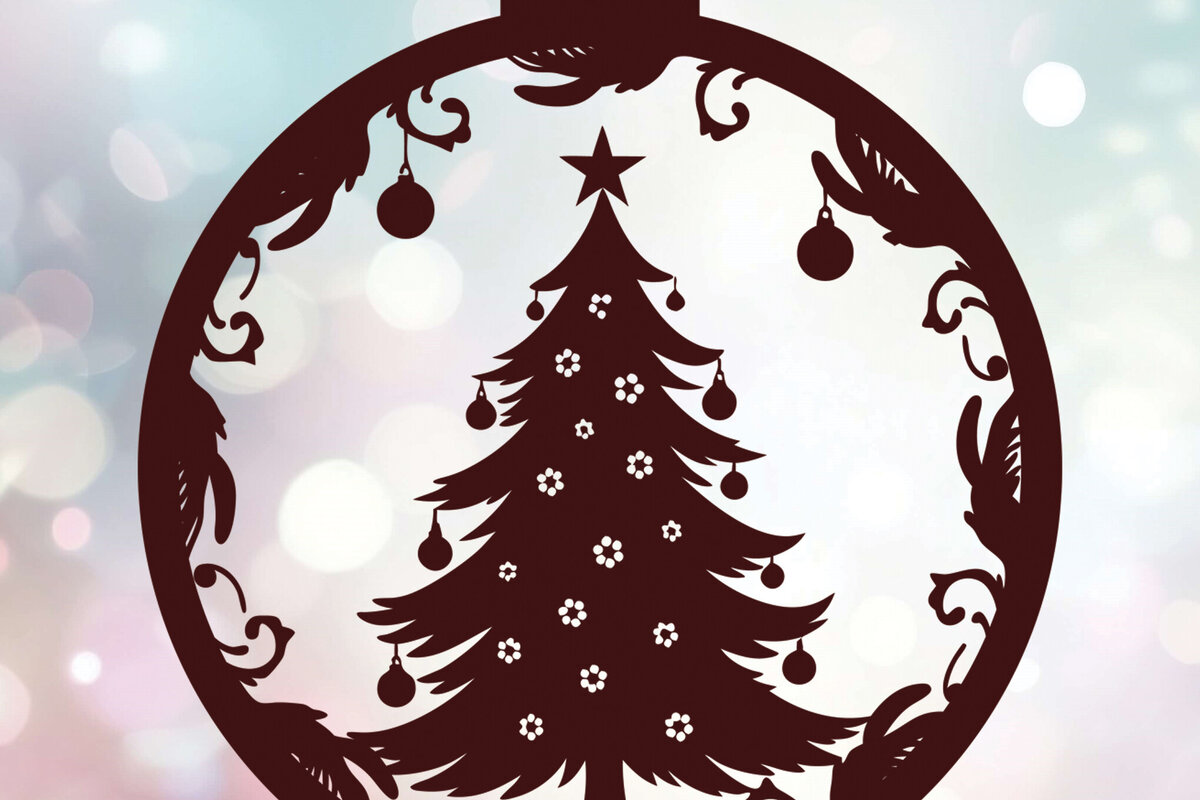 Σετ των 2 Intra απο ξύλο plywood  Χρώμα wenge 3mm-4mm πάχος - Στολίδι Χριστουγεννιάτικου Δέντρου 52 Δίασταση 6x6 cm INTRAFABR-106070978