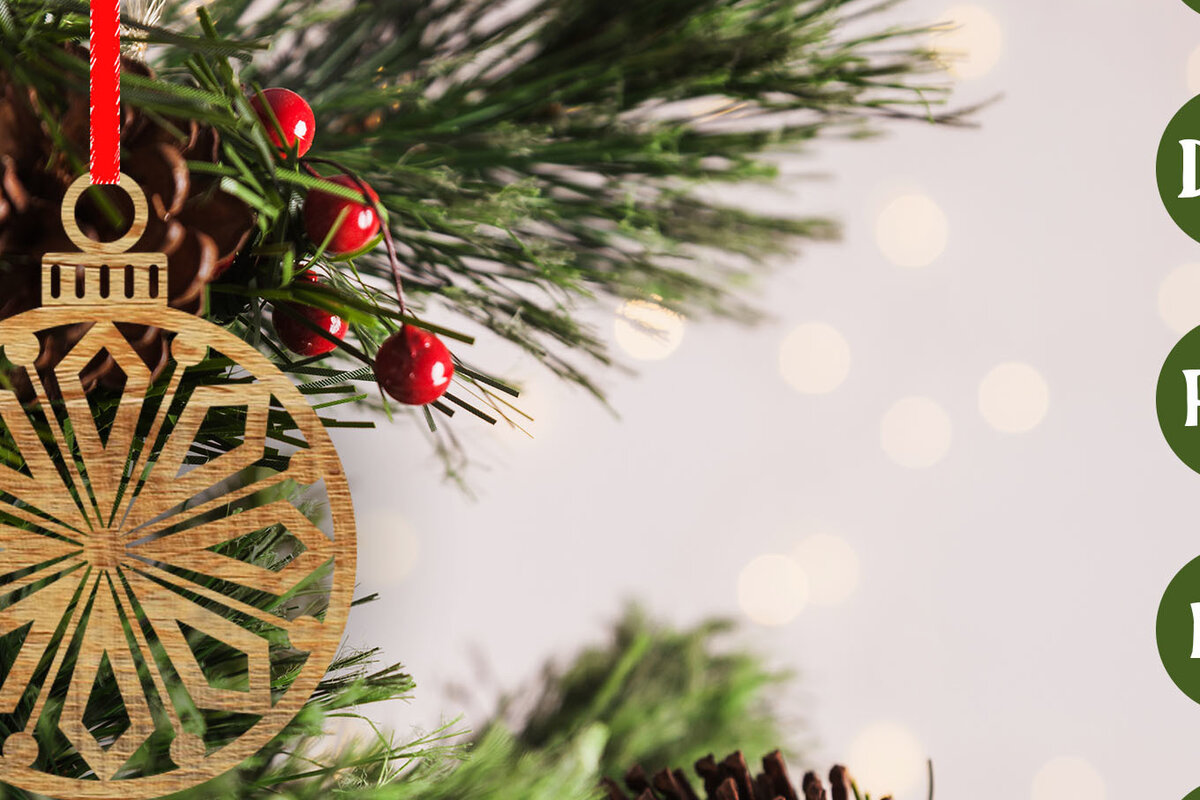 Σετ των 2 Intra απο ξύλο plywood  Χρώμα wenge 3mm-4mm πάχος - Στολίδι Χριστουγεννιάτικου Δέντρου με Δίασταση 6x6 cm INTRAFABR-100966803