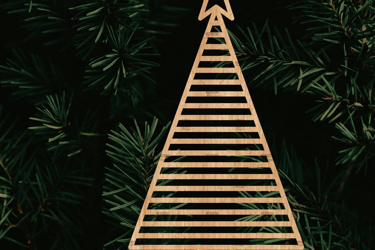 Σετ των 2 Intra απο ξύλο plywood  Χρώμα wenge 3mm-4mm πάχος - Στολίδι Χριστουγεννιάτικου Δέντρου με Δίασταση 6x6 cm INTRAFABR-105127729