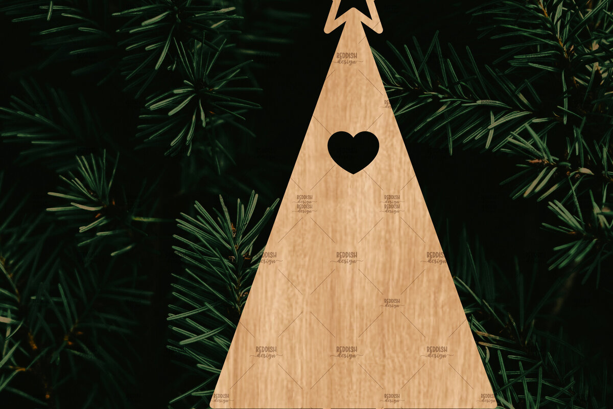 Σετ των 2 Intra απο ξύλο plywood  Χρώμα wenge 3mm-4mm πάχος - Στολίδι Χριστουγεννιάτικου Δέντρου με Δίασταση 6x6 cm INTRAFABR-105127881