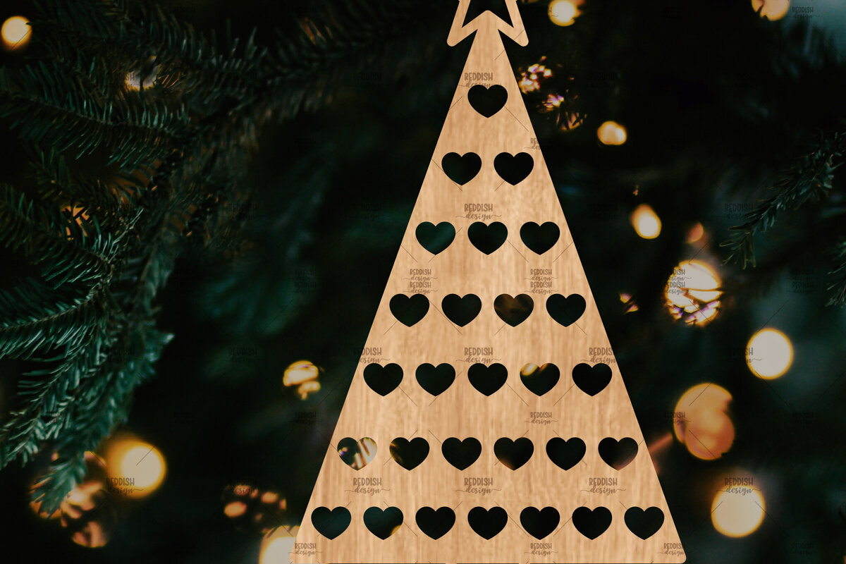 Σετ των 2 Intra απο ξύλο plywood  Χρώμα wenge 3mm-4mm πάχος - Στολίδι Χριστουγεννιάτικου Δέντρου με Δίασταση 6x6 cm INTRAFABR-105127634