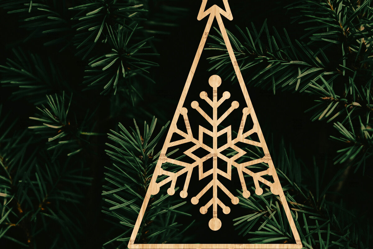 Σετ των 2 Intra απο ξύλο plywood  Χρώμα wenge 3mm-4mm πάχος - Στολίδι Χριστουγεννιάτικου Δέντρου με Δίασταση 6x6 cm INTRAFABR-78712174