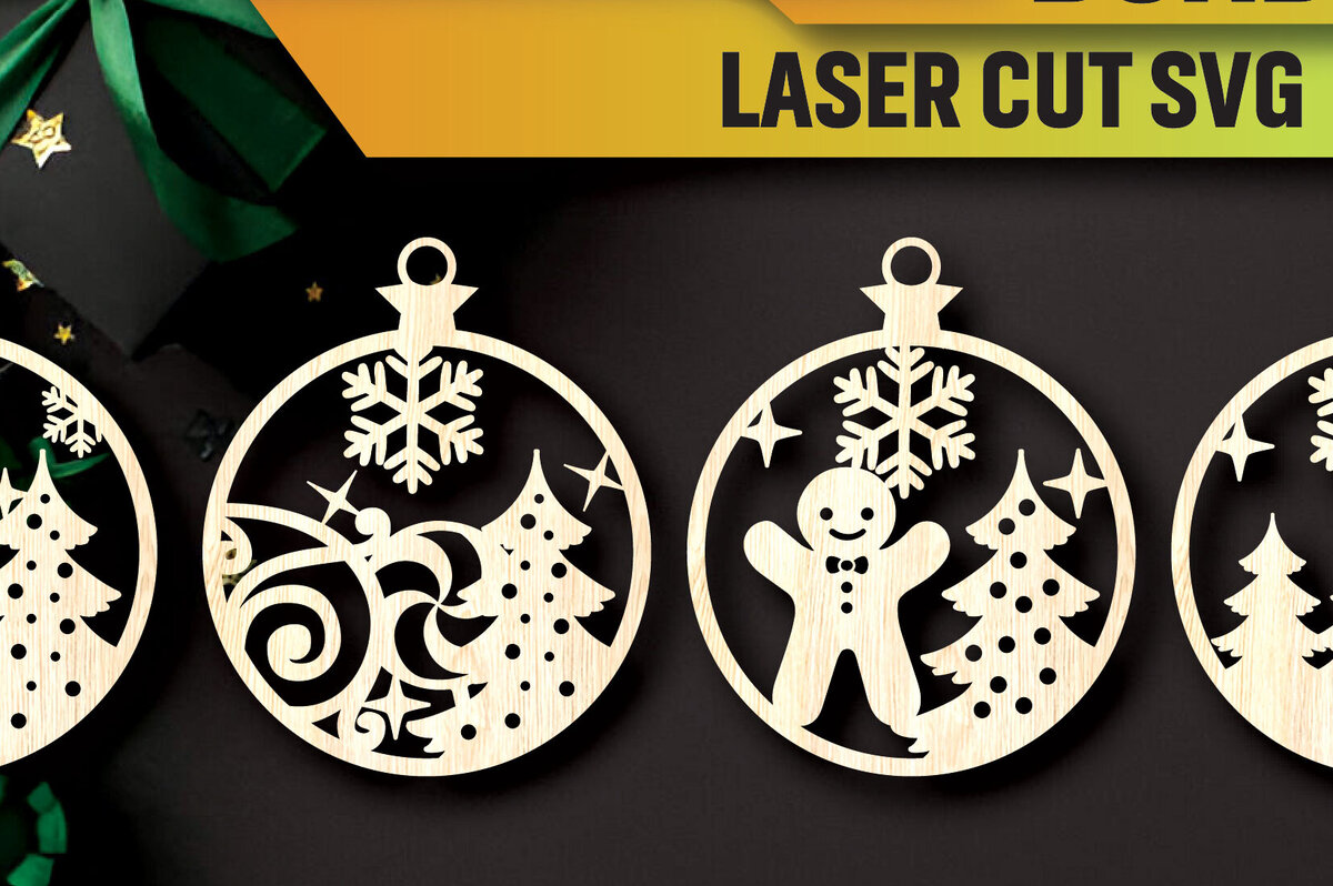 Σετ των 2 Intra απο ξύλο plywood  Χρώμα wenge 3mm-4mm πάχος - Πακέτο στολίδια χριστουγεννιάτικου δέντρου Δίασταση 6x6 cm INTRAFABR-37843617