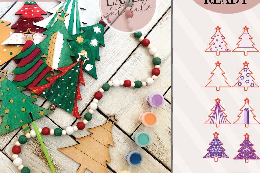 Σετ των 2 Intra απο ξύλο plywood  Χρώμα wenge 3mm-4mm πάχος - Χριστουγεννιάτικα στολίδια για το DiY Craft Kit Δίασταση 6x6 cm INTRAFABR-102133826