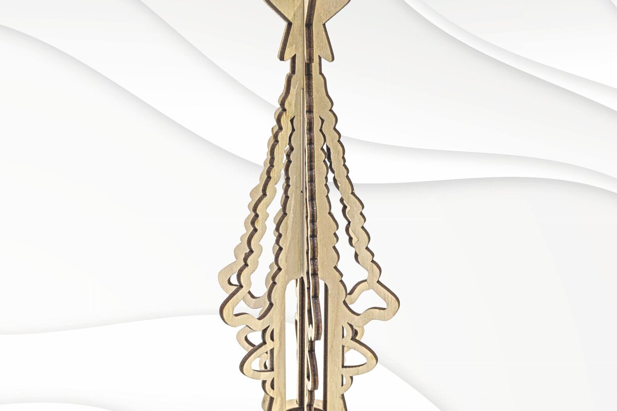 Intra απο ξύλο plywood  Χρώμα wenge 3mm-4mm πάχος - Τοπέρ χριστουγεννιάτικου δέντρου, με λέιζερ Δίασταση 182x77 cm INTRAFABR-107336092