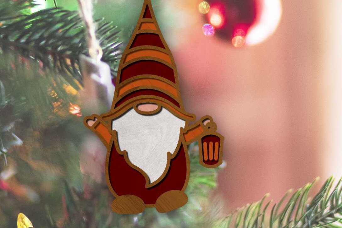 Σετ των 2 Intra απο ξύλο plywood  Χρώμα wenge 3mm-4mm πάχος - Χριστουγεννιάτικο Δέντρο Παιχνίδι Διακοσμητικό Gnome Δίασταση 4x4 cm INTRAFABR-101129980