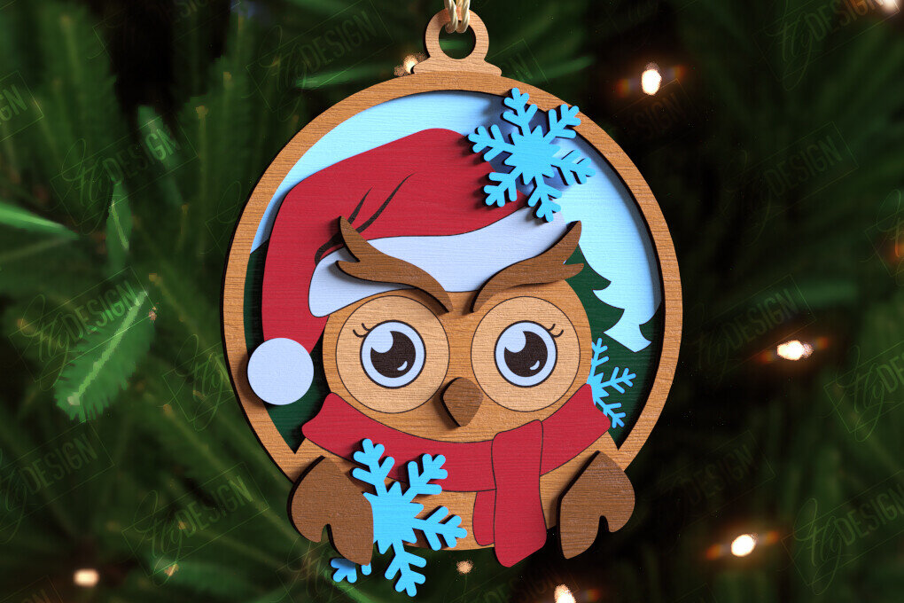 Σετ των 2 Intra απο ξύλο plywood  Χρώμα wenge 3mm-4mm πάχος - Παιχνίδι Χριστουγεννιάτικου Δέντρου | Διακοσμήσεις διακοπών Δίασταση 15x15 cm INTRAFABR-101129195