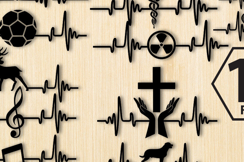 Intra απο ξύλο plywood  Χρώμα wenge 3mm-4mm πάχος - Χριστουγεννιάτικο δέντρο με Dear Heartbeat Line Δίασταση 15x18 cm INTRAFABR-74886533