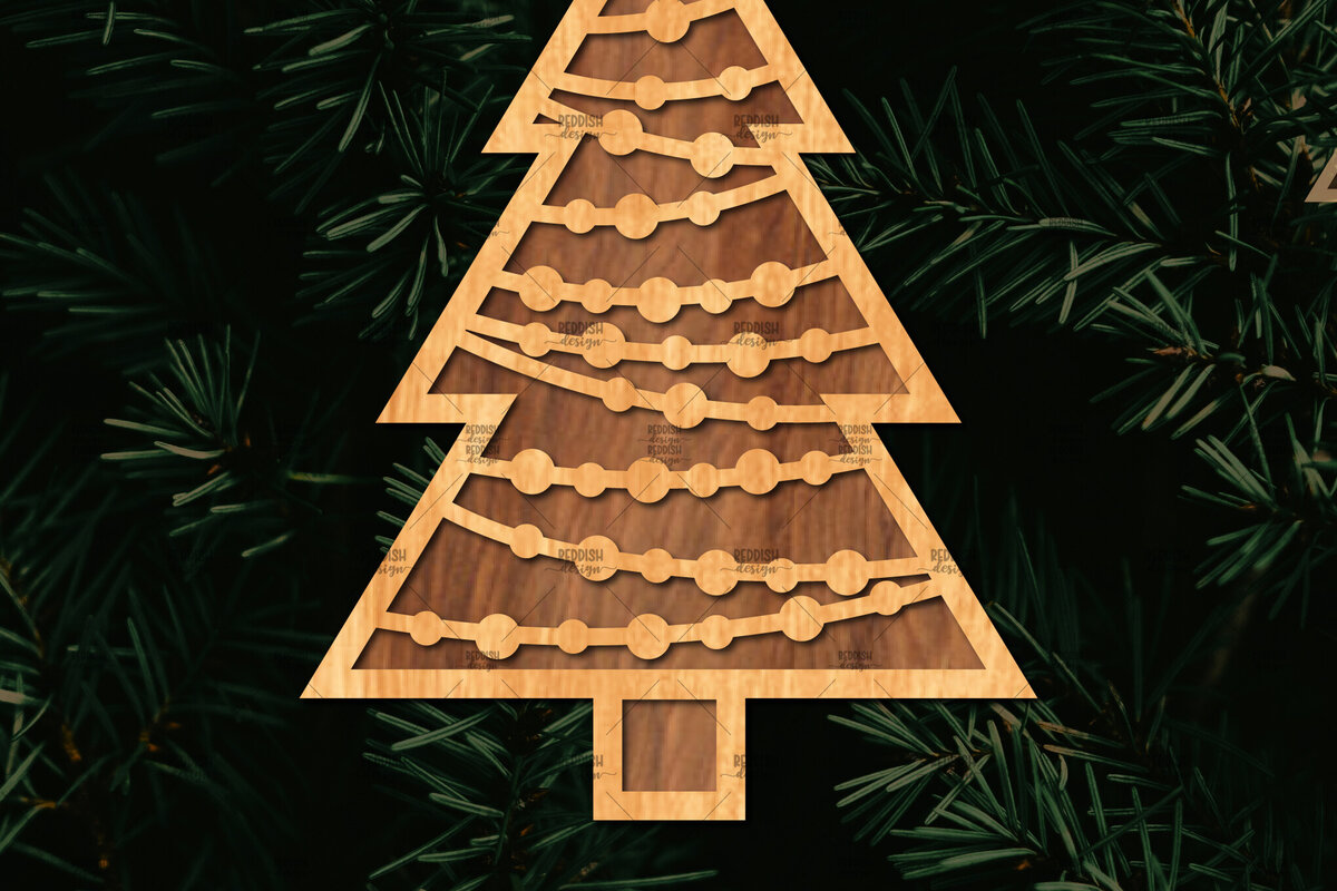 Intra απο ξύλο plywood  Χρώμα wenge 3mm-4mm πάχος - Στάση κοπής με λέιζερ Χριστουγεννιάτικα δέντρα Δίασταση 20x20 cm INTRAFABR-101413945