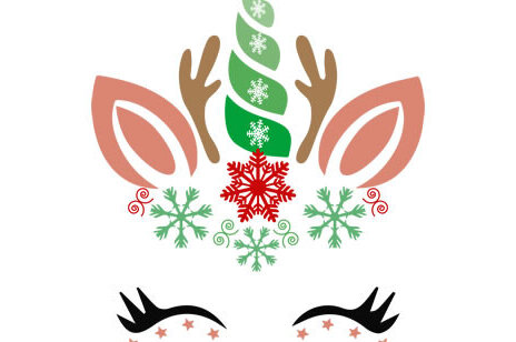 Intra απο ξύλο plywood  Χρώμα wenge 3mm-4mm πάχος - Χριστουγεννιάτικο πρόσωπο μονόκερου, διανυσματικά σχέδια Δίασταση 15x15 cm INTRAFABR-100535851