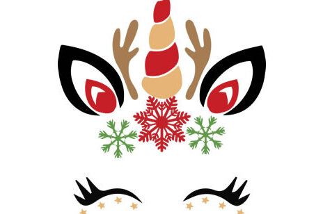 Σετ των 2 Intra απο ξύλο plywood  Χρώμα wenge 3mm-4mm πάχος - Χριστούγεννα Μονόκερος διανυσματικά σχέδια Δίασταση 15x15 cm INTRAFABR-105053791