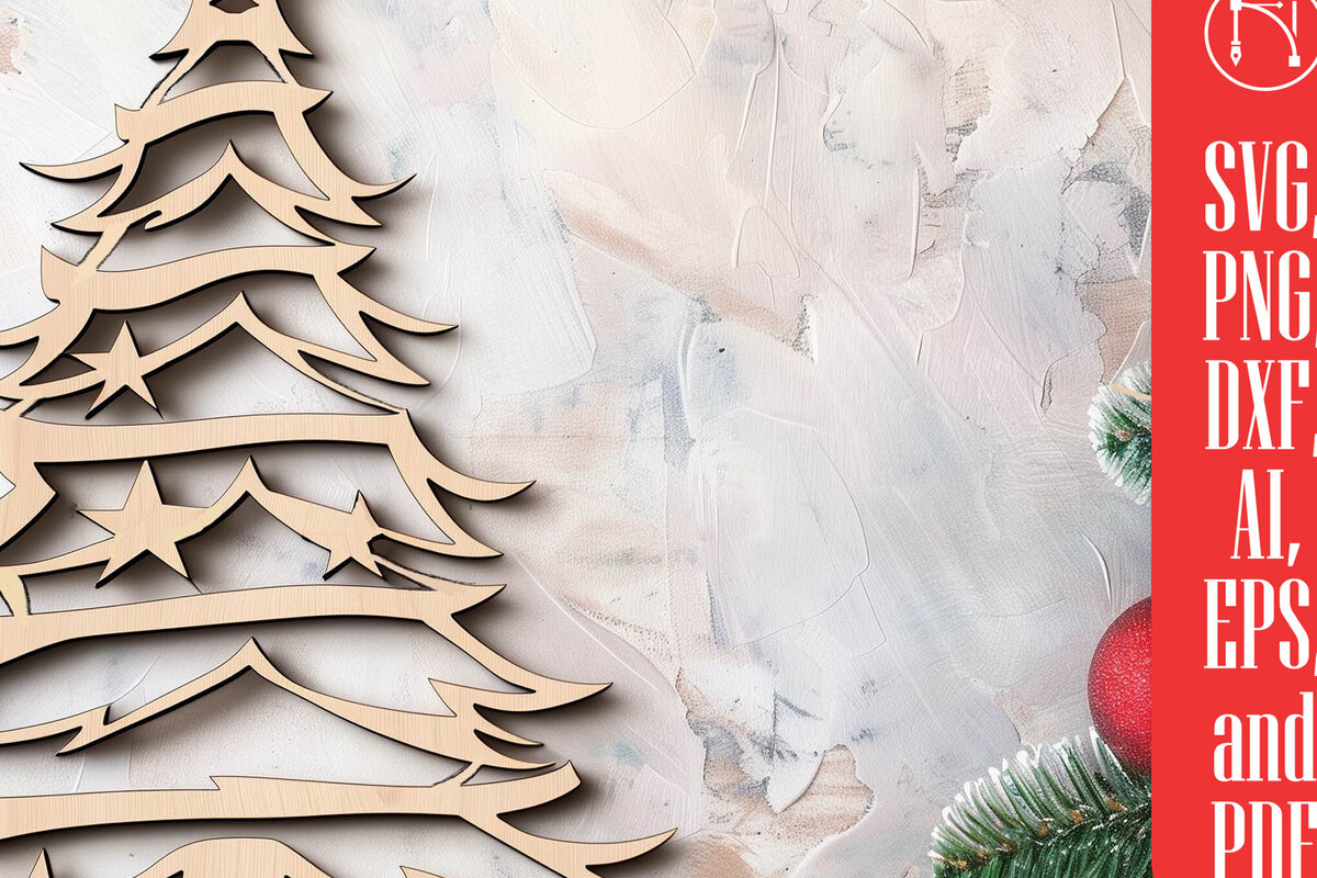 Σετ των 2 Intra απο ξύλο plywood  Χρώμα wenge 3mm-4mm πάχος - Χριστουγεννιάτικη διακόσμηση τοίχου Cut Δίασταση 4x4 cm INTRAFABR-101560251