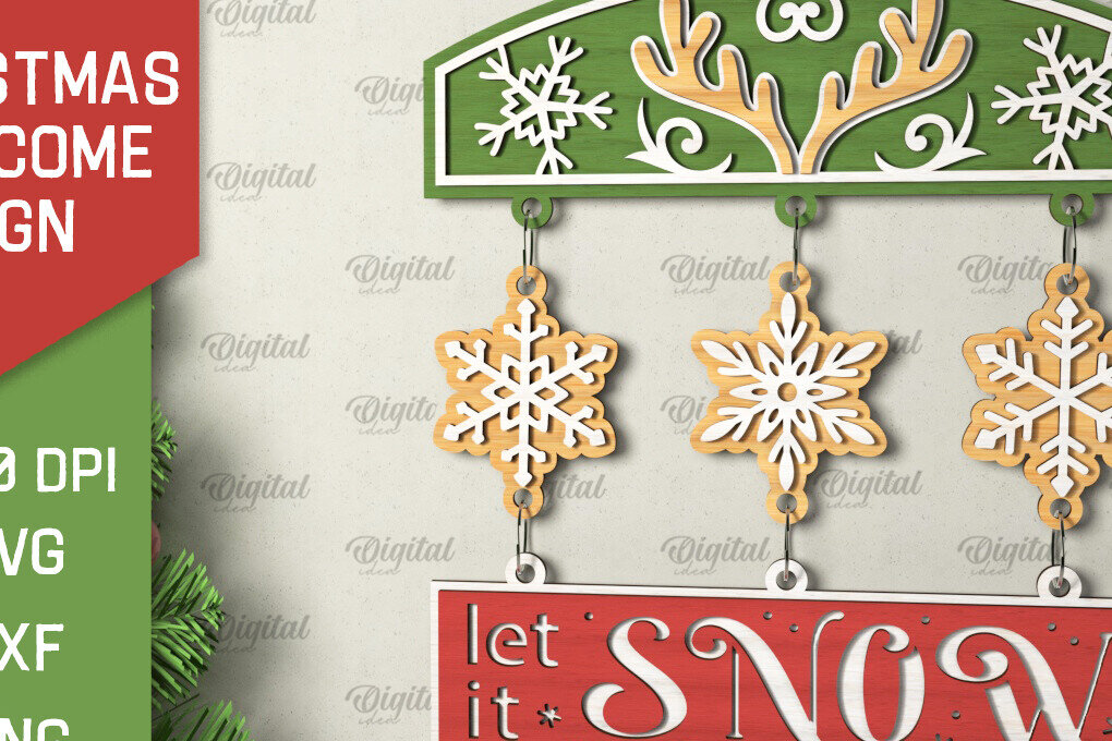 Intra απο ξύλο plywood  Χρώμα wenge 3mm-4mm πάχος - με λέιζερ χριστουγεννιάτικο σημάδι καλωσορίσματος Δίασταση 15x15 cm INTRAFABR-66105411