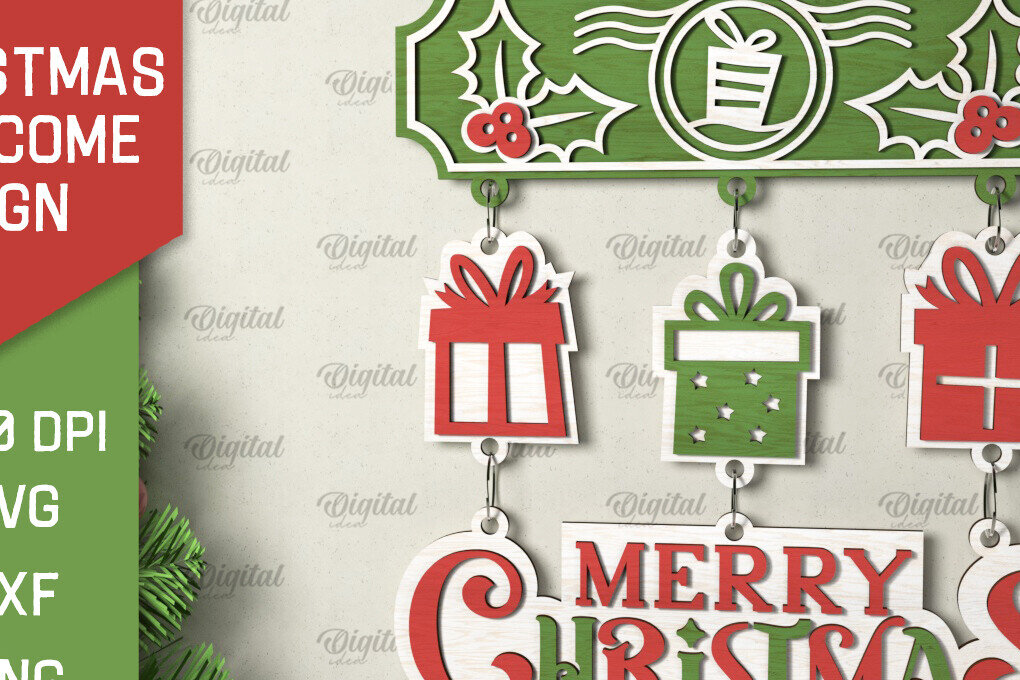 Intra απο ξύλο plywood  Χρώμα wenge 3mm-4mm πάχος - με λέιζερ χριστουγεννιάτικο σημάδι καλωσορίσματος Δίασταση 15x15 cm INTRAFABR-122389261