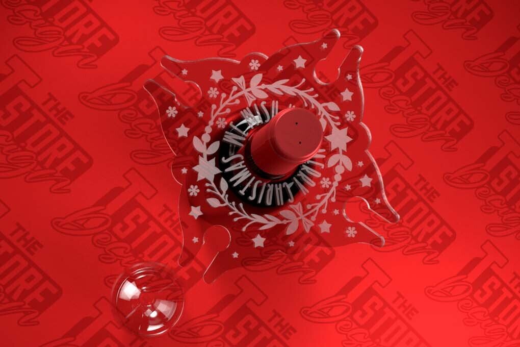 Σετ των 2 Intra απο ξύλο plywood  Χρώμα wenge 3mm-4mm πάχος - Christmas Wine Caddy Δίασταση 15x15 cm INTRAFABR-97359793