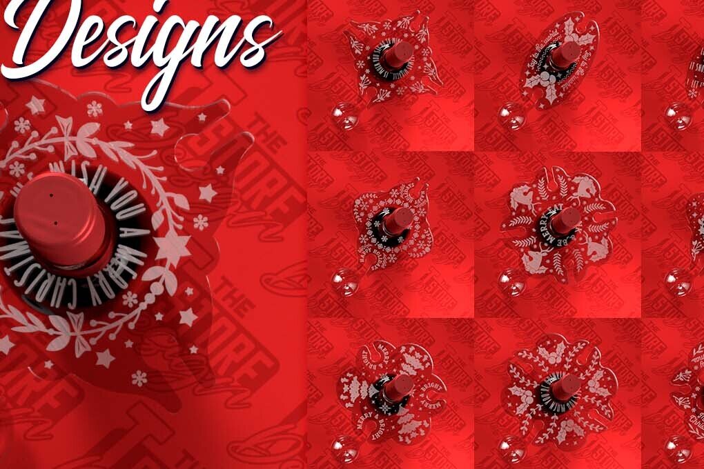 Σετ των 2 Intra απο ξύλο plywood  Χρώμα wenge 3mm-4mm πάχος - Christmas Wine Caddy Δίασταση 15x15 cm INTRAFABR-97359820