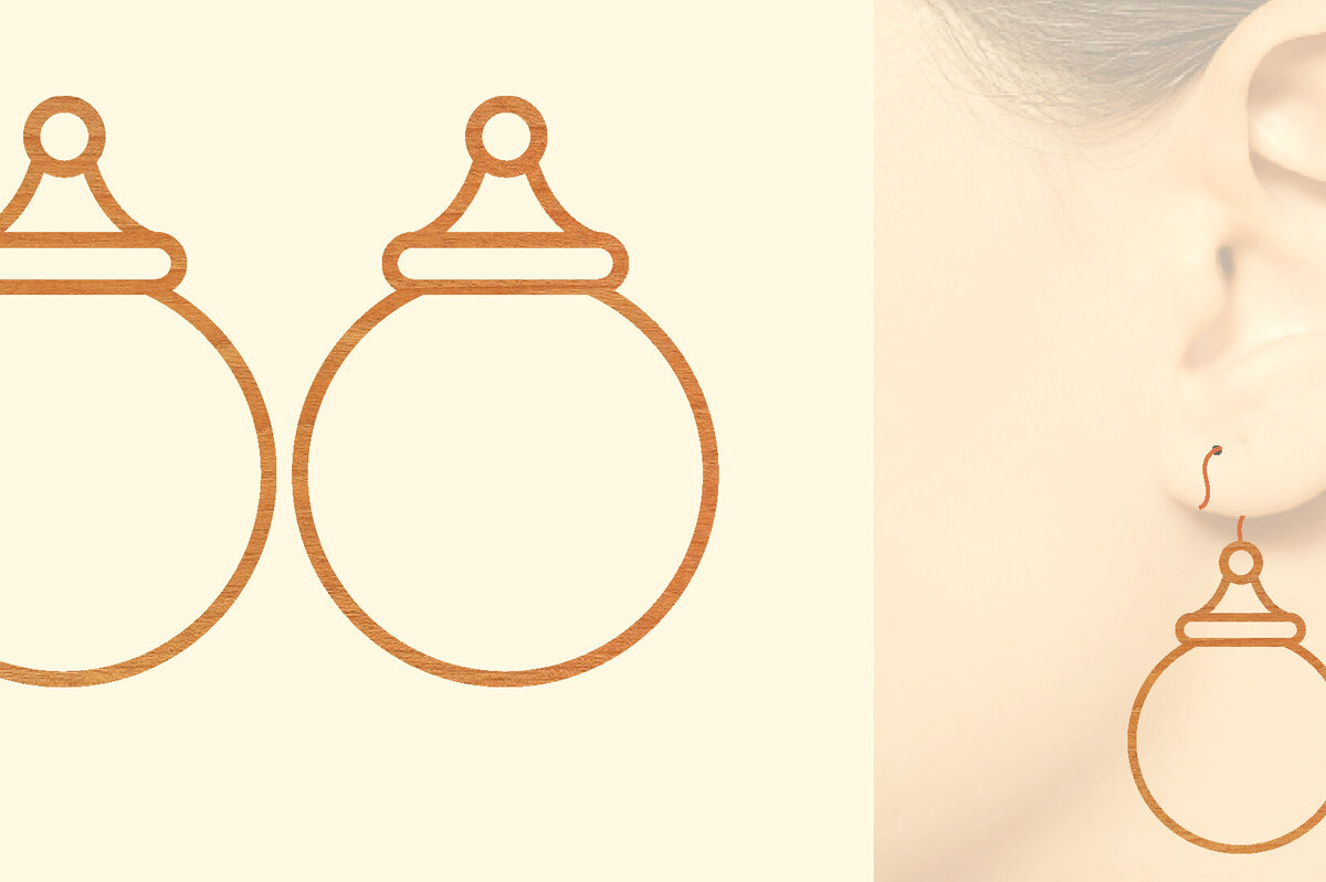 Σετ των 3 Intra απο ξύλο plywood  Χρώμα wenge 3mm-4mm πάχος - Χριστουγεννιάτικα Ξύλινα Σκουλαρίκια Δίασταση 3x3 cm INTRAFABR-116254559