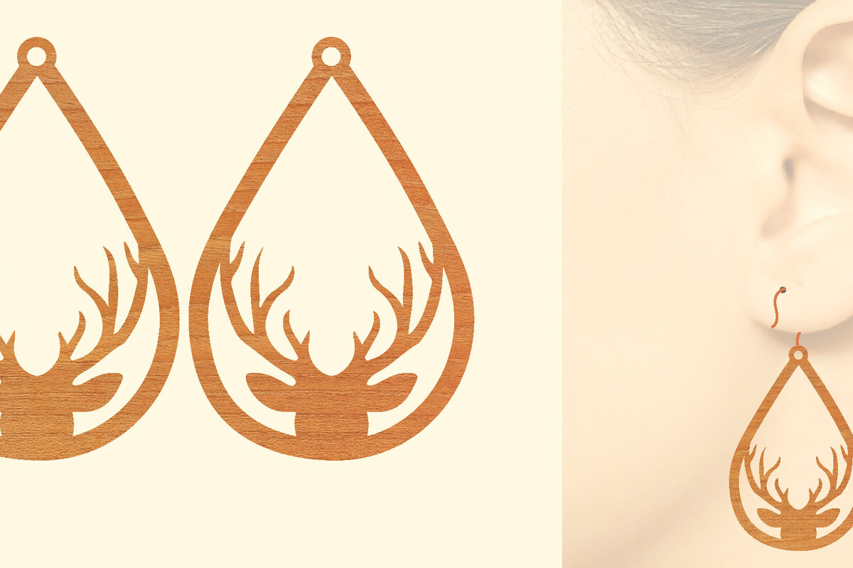 Σετ των 3 Intra απο ξύλο plywood  Χρώμα wenge 3mm-4mm πάχος - Χριστουγεννιάτικα Ξύλινα Σκουλαρίκια Δίασταση 3x3 cm INTRAFABR-116192133