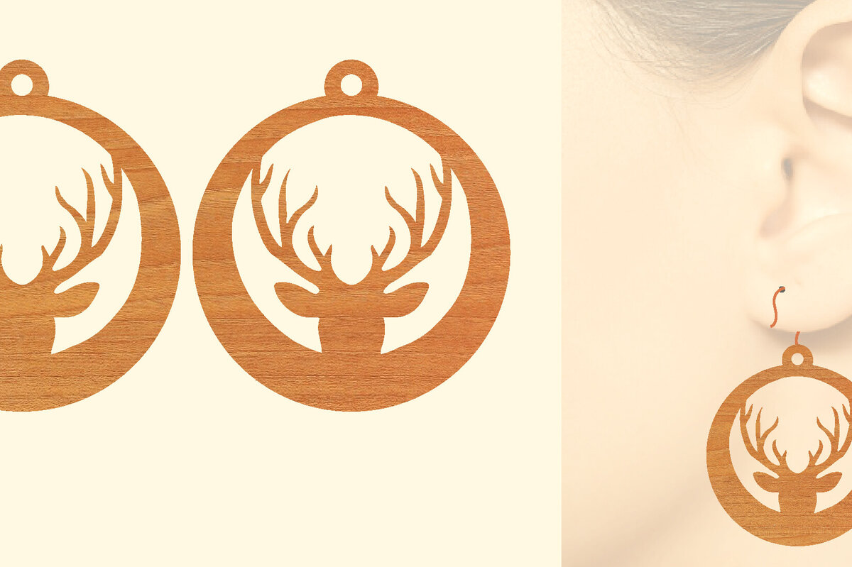 Σετ των 3 Intra απο ξύλο plywood  Χρώμα wenge 3mm-4mm πάχος - Χριστουγεννιάτικα Ξύλινα Σκουλαρίκια Δίασταση 3x3 cm INTRAFABR-116254130