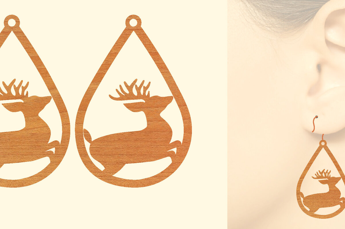 Σετ των 3 Intra απο ξύλο plywood  Χρώμα wenge 3mm-4mm πάχος - Χριστουγεννιάτικα Ξύλινα Σκουλαρίκια Δίασταση 3x3 cm INTRAFABR-89117261