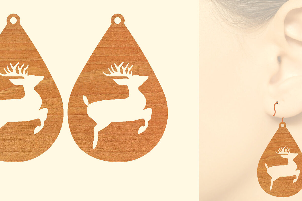 Σετ των 3 Intra απο ξύλο plywood  Χρώμα wenge 3mm-4mm πάχος - Χριστουγεννιάτικα Ξύλινα Σκουλαρίκια Δίασταση 3x3 cm INTRAFABR-68415053