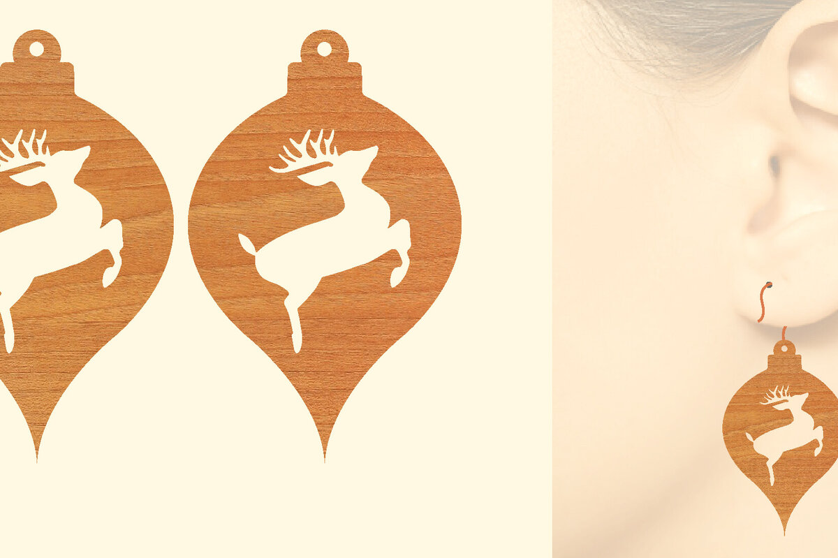 Σετ των 3 Intra απο ξύλο plywood  Χρώμα wenge 3mm-4mm πάχος - Χριστουγεννιάτικα Ξύλινα Σκουλαρίκια Δίασταση 3x3 cm INTRAFABR-86307486