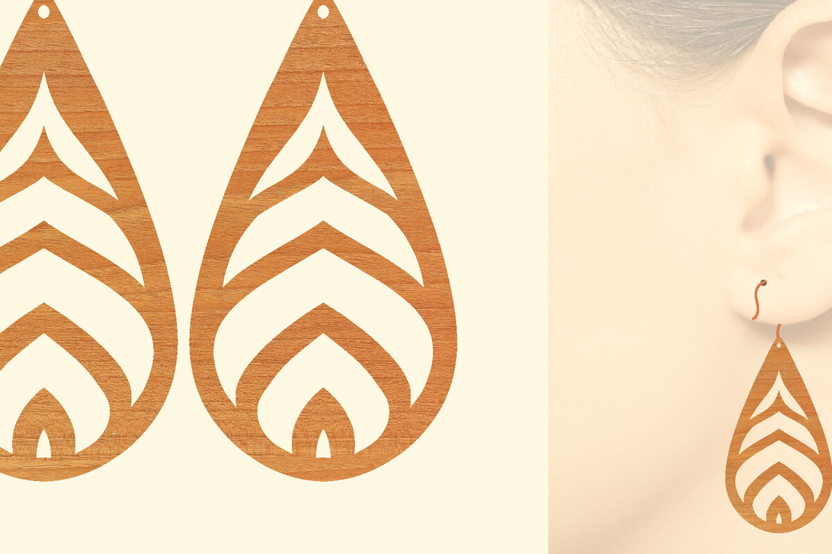 Σετ των 3 Intra απο ξύλο plywood  Χρώμα wenge 3mm-4mm πάχος - Χριστουγεννιάτικα Ξύλινα Σκουλαρίκια Δίασταση 3x3 cm INTRAFABR-115365680