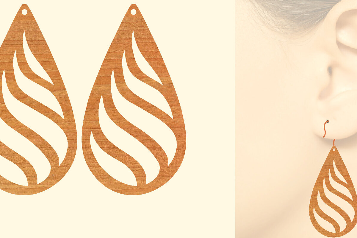 Σετ των 3 Intra απο ξύλο plywood  Χρώμα wenge 3mm-4mm πάχος - Χριστουγεννιάτικα Ξύλινα Σκουλαρίκια Δίασταση 3x3 cm INTRAFABR-115366062