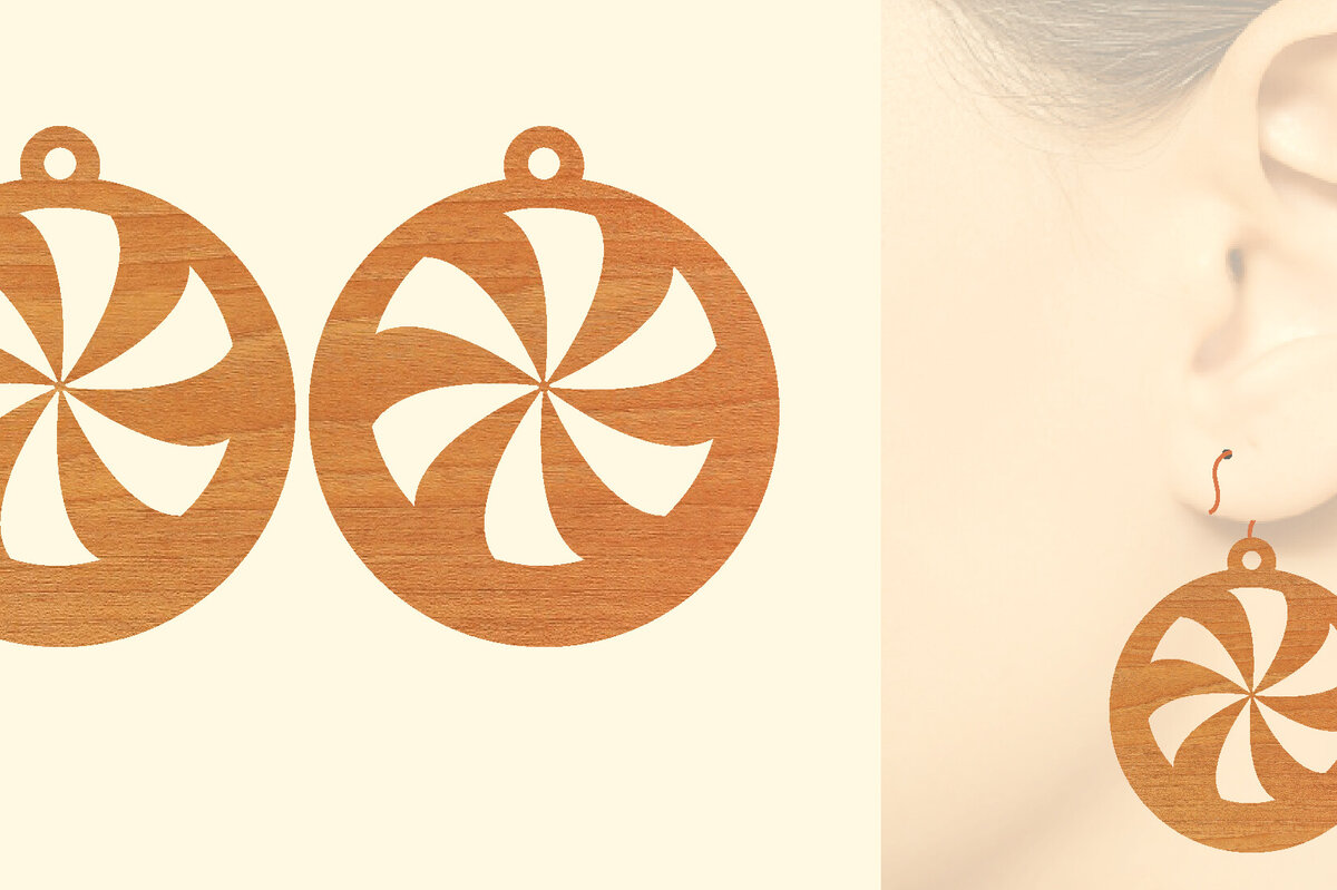 Σετ των 3 Intra απο ξύλο plywood  Χρώμα wenge 3mm-4mm πάχος - Χριστουγεννιάτικα Ξύλινα Σκουλαρίκια Δίασταση 3x3 cm INTRAFABR-115366320