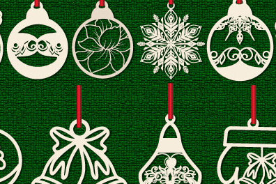 Σετ των 2 Intra απο ξύλο plywood  Χρώμα wenge 3mm-4mm πάχος - Χριστουγεννιάτικο Ξύλινο Στολίδι Πακέτο1090 Δίασταση 6x6 cm INTRAFABR-108111734