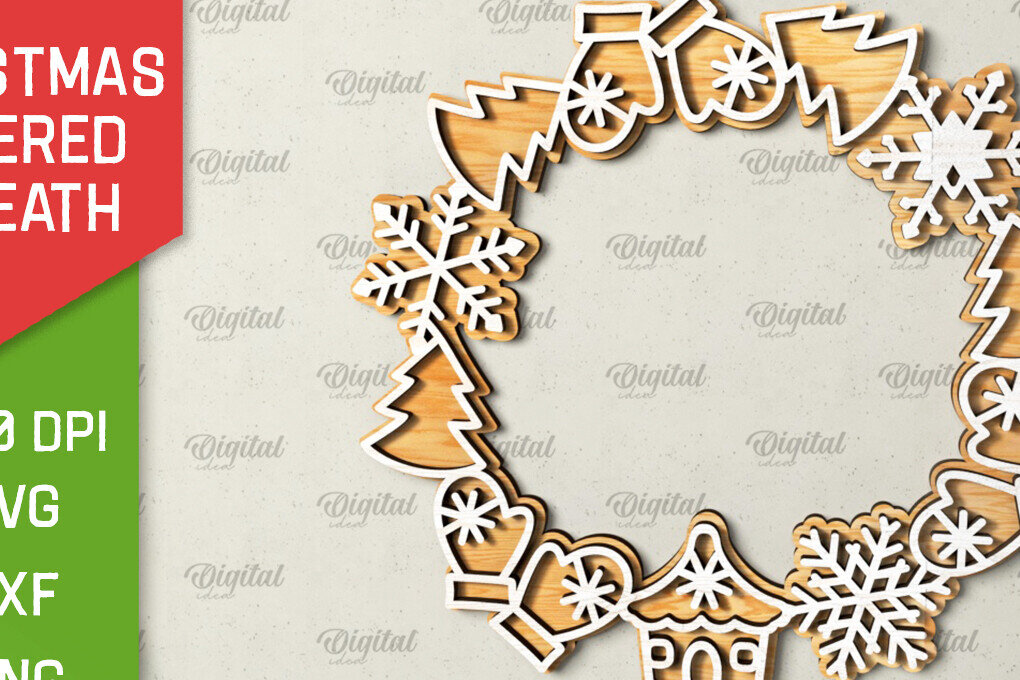 Intra απο ξύλο plywood  Χρώμα wenge 3mm-4mm πάχος - Χριστουγεννιάτικο στεφάνι πόρτας πινακίδα Δίασταση 15x15 cm INTRAFABR-122934436