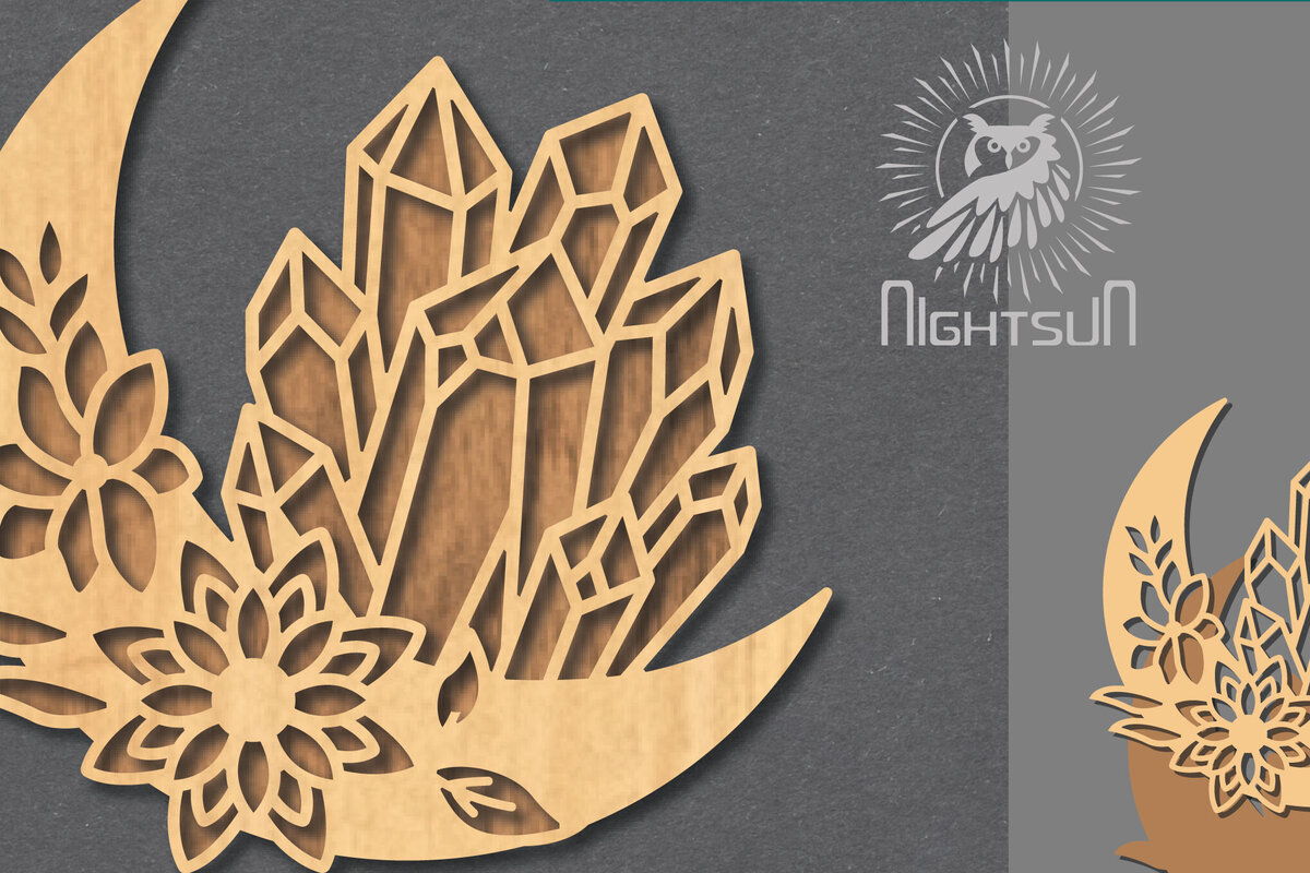 Intra απο ξύλο plywood  Χρώμα wenge 3mm-4mm πάχος - Διακόσμηση Chrystal Moon 4 Δίασταση 20x20 cm INTRAFABR-71661080