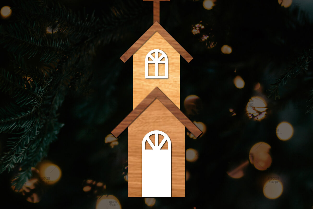 Intra απο ξύλο plywood  Χρώμα wenge 3mm-4mm πάχος - Πρότυπο κοπής με λέιζερ εκκλησίας, εκκλησία Woodcu Δίασταση 15x15 cm INTRAFABR-52456484