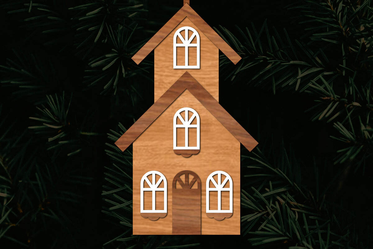 Intra απο ξύλο plywood  Χρώμα wenge 3mm-4mm πάχος - Πρότυπο κοπής με λέιζερ εκκλησίας, εκκλησία Woodcu Δίασταση 15x15 cm INTRAFABR-52456528