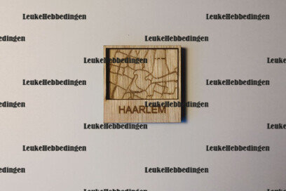 Intra απο ξύλο plywood  Χρώμα wenge 3mm-4mm πάχος - Χάρτης πόλης Κάτοψη του Χάρλεμ για λέιζερ Δίασταση 30x30 cm INTRAFABR-97299659