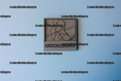 Intra απο ξύλο plywood  Χρώμα wenge 3mm-4mm πάχος - Χάρτης πόλης Middelburg Κάτοψη Laser Δίασταση 30x30 cm INTRAFABR-97299707