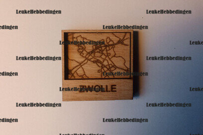 Intra απο ξύλο plywood  Χρώμα wenge 3mm-4mm πάχος - Χάρτης πόλης Zwolle Κάτοψη για λέιζερ Δίασταση 30x30 cm INTRAFABR-97299862