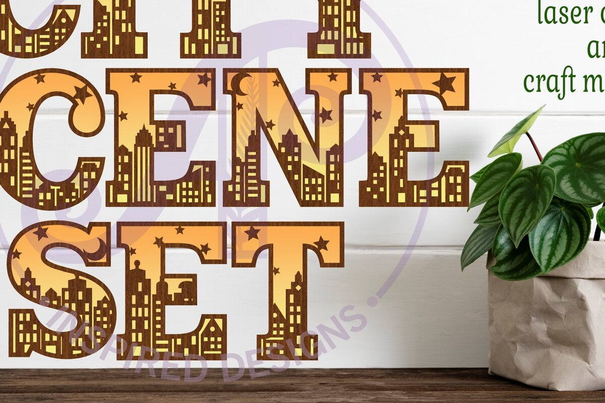 Intra απο ξύλο plywood  Χρώμα wenge 3mm-4mm πάχος - Σκηνή πόλης Γράμματα Αλφάβητο Σετ X 51 Δίασταση 30x20 cm INTRAFABR-97299968