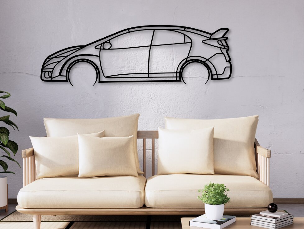 Σετ των 2 Intra απο ξύλο plywood  Χρώμα wenge 3mm-4mm πάχος - Civic FK2 Car Silhouette Δίασταση 20x20 cm INTRAFABR-120826860