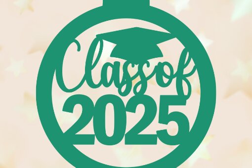 Σετ των 2 Intra απο ξύλο plywood  Χρώμα wenge 3mm-4mm πάχος - Τάξη 2025 Στολίδι αποφοίτησης Δίασταση 4x4 cm INTRAFABR-26397023