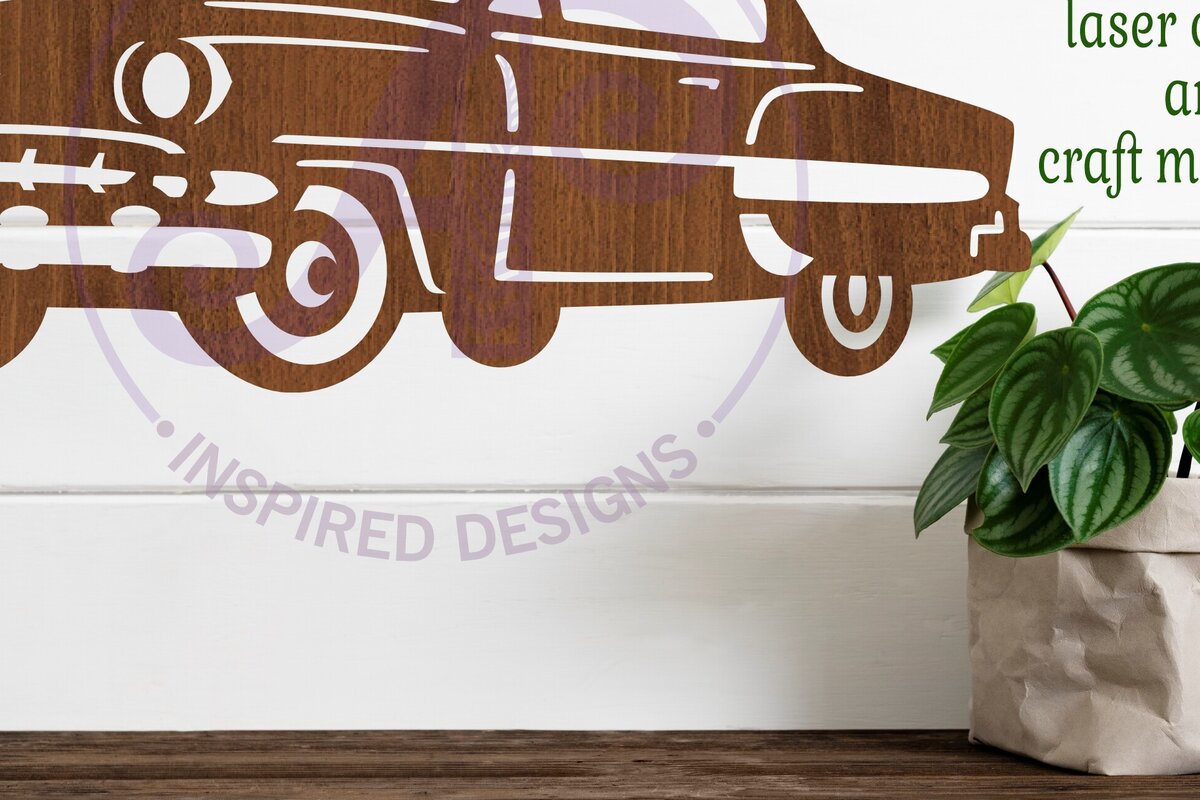 Intra απο ξύλο plywood  Χρώμα wenge 3mm-4mm πάχος - Κλασικό σχέδιο επιγραφής αυτοκινήτου 1, Δίασταση 40x50 cm INTRAFABR-26395553