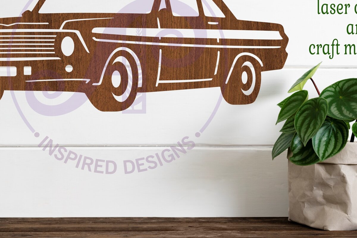 Intra απο ξύλο plywood  Χρώμα wenge 3mm-4mm πάχος - Κλασικό σχέδιο επιγραφής αυτοκινήτου 3, Δίασταση 40x50 cm INTRAFABR-37298569