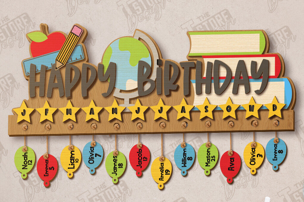 Intra απο ξύλο plywood  Χρώμα wenge 3mm-4mm πάχος - Γενέθλια στην τάξη | Πίνακας γενεθλίων |CNC Δίασταση 40x50 cm INTRAFABR-102280552