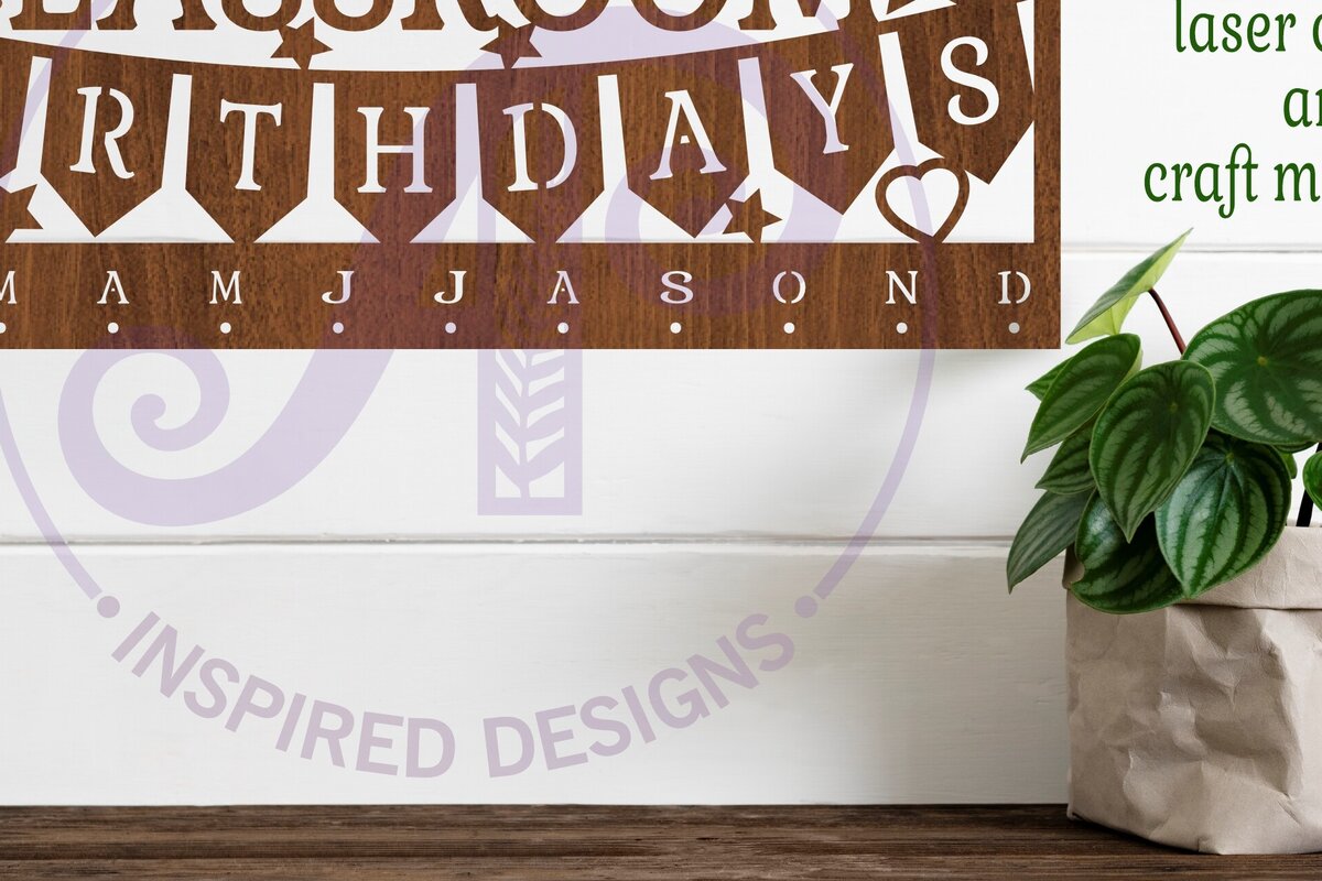 Intra απο ξύλο plywood  Χρώμα wenge 3mm-4mm πάχος - Classroom Birthday Monthly Planner Δίασταση 40x50 cm INTRAFABR-30648436