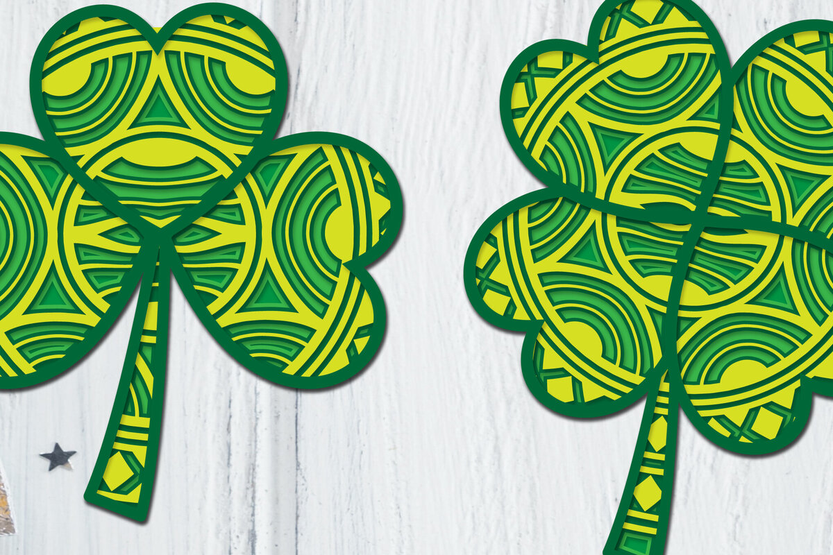 Intra απο ξύλο plywood  Χρώμα wenge 3mm-4mm πάχος - Clover Mandala 3D Layered Papercut Δίασταση 30x30 cm INTRAFABR-97657362