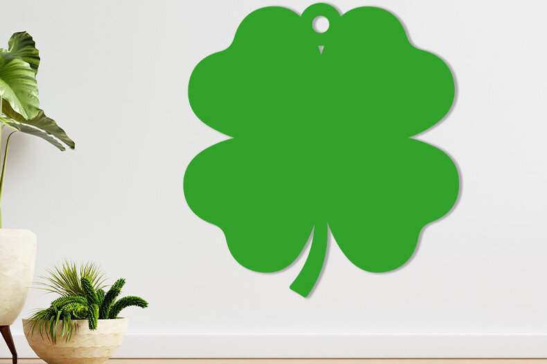 Σετ των 2 Intra απο ξύλο plywood  Χρώμα wenge 3mm-4mm πάχος - Τριφύλλι Στολίδι Δίασταση 6x6 cm INTRAFABR-73662650